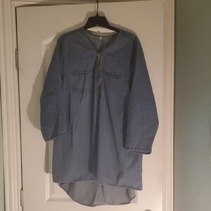Blue Denim Tunic Top